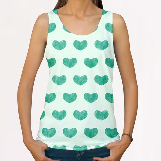 Cute Hearts X 0.3 All Over Print Tanks by Amir Faysal