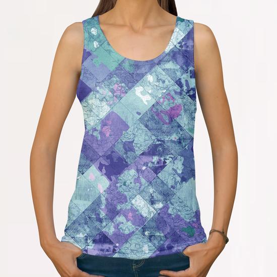 Abstract Geometric Background #10 All Over Print Tanks by Amir Faysal