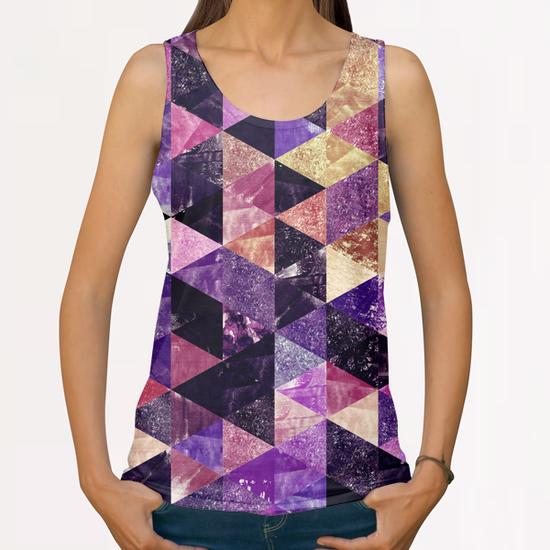 Abstract Geometric Background #11 All Over Print Tanks by Amir Faysal