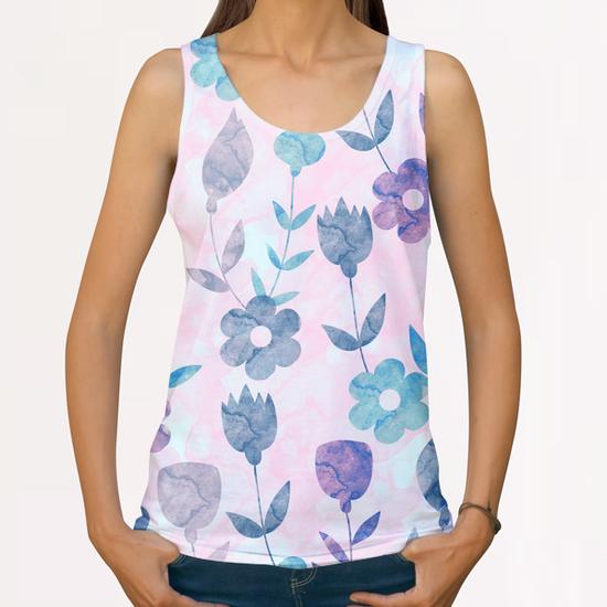LOVELY FLORAL PATTERN X 0.18 All Over Print Tanks by Amir Faysal
