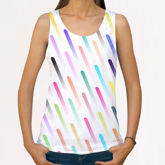 Neon Rain  All Over Print Tanks by Amir Faysal