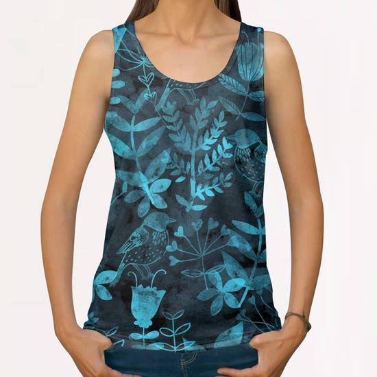 Abstract Botanical Garden  All Over Print Tanks by Amir Faysal