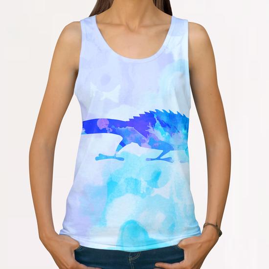 Abstract Chameleon Reptile All Over Print Tanks by Amir Faysal