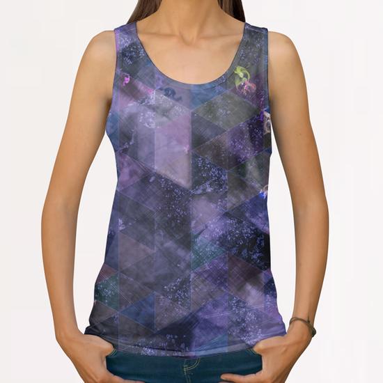 Abstract Geometric Background All Over Print Tanks by Amir Faysal