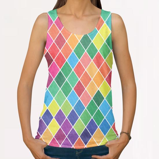 Colorful Geometric  All Over Print Tanks by Amir Faysal
