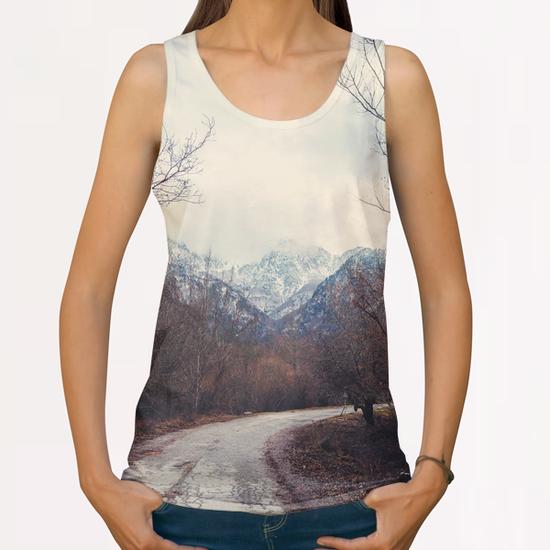 Road with mountain III All Over Print Tanks by Salvatore Russolillo