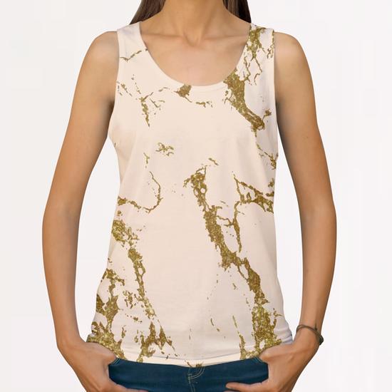 Blush & Gold Marble All Over Print Tanks by Uma Gokhale