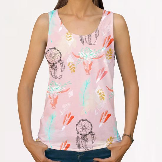 Bohemian pink pattern All Over Print Tanks by mmartabc