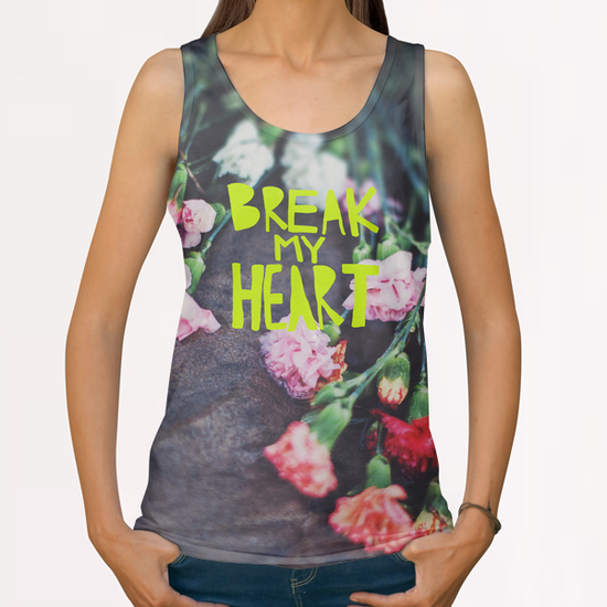 Break My Heart All Over Print Tanks by Leah Flores