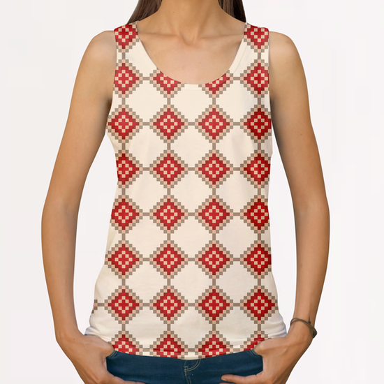 Pixelated Christmas All Over Print Tanks by PIEL Design
