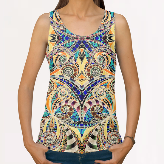 Drawing Floral Zentangle G1 All Over Print Tanks by MedusArt