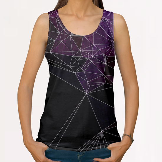 Geometric purple and black All Over Print Tanks by VanessaGF