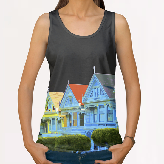 Alamo Square All Over Print Tanks by Vic Storia