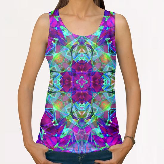 kaleidoscope Floral Abstract G16 All Over Print Tanks by MedusArt