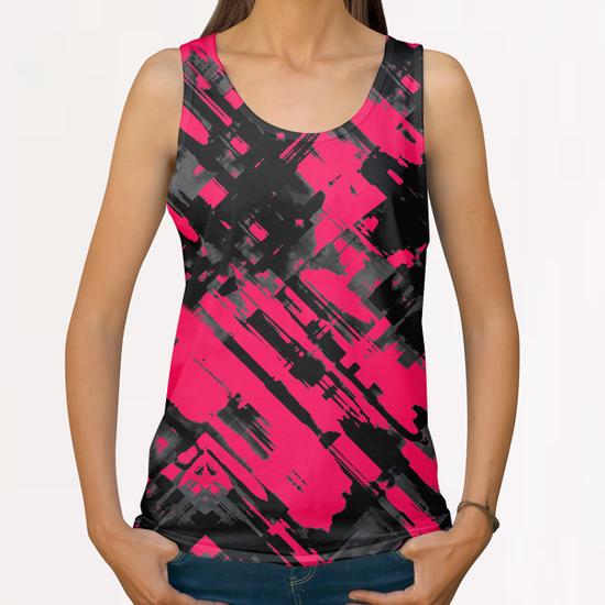 Hot pink and black digital art G75 All Over Print Tanks by MedusArt