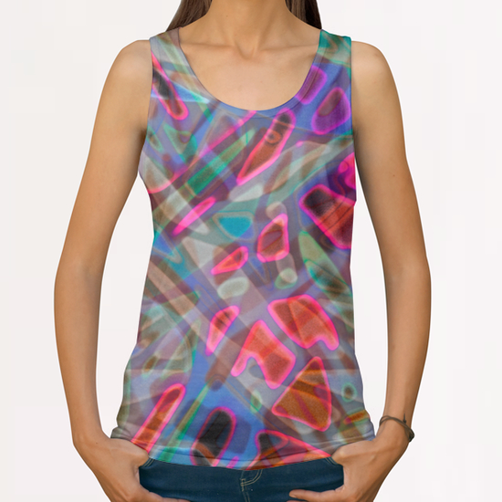 Colorful Abstract Stained Glass G9 All Over Print Tanks by MedusArt