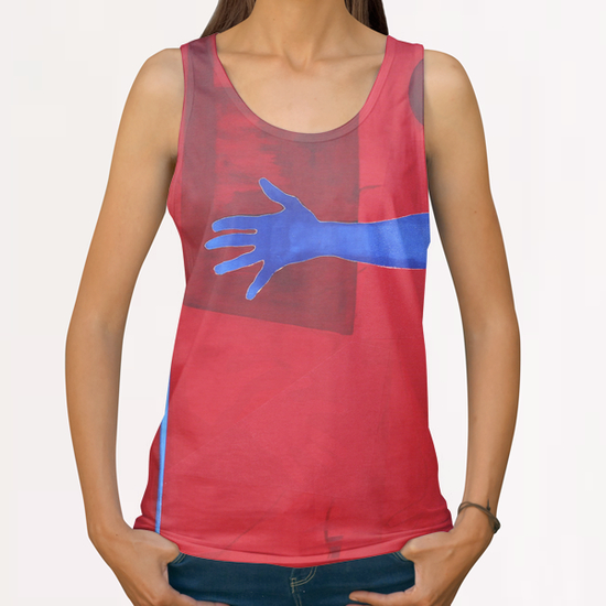 The Blue Hand All Over Print Tanks by Pierre-Michael Faure
