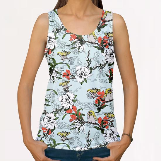The Birds and the Paisley Garden All Over Print Tanks by mmartabc