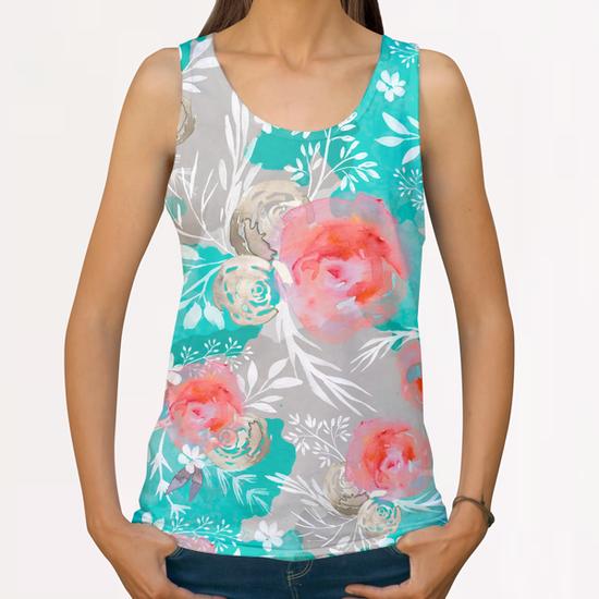 Watercolor Flourish All Over Print Tanks by mmartabc