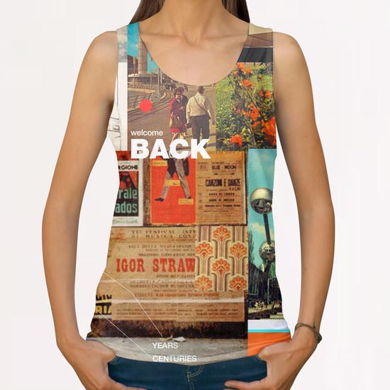 Welcome Back All Over Print Tanks by Frank Moth