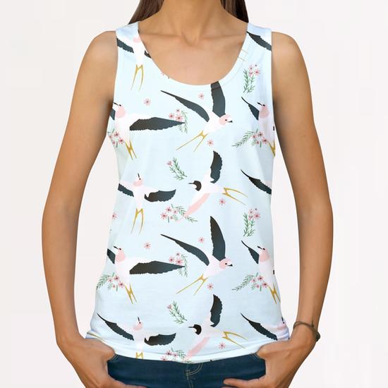 Birds All Over Print Tanks by Uma Gokhale