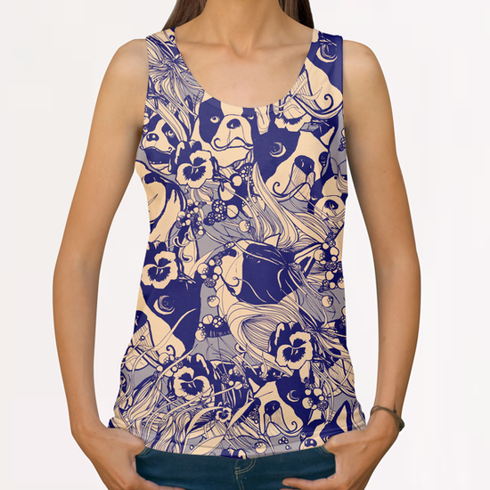 boston terriers blu All Over Print Tanks by Giulioiurissevich