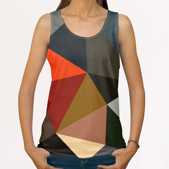 abstract red All Over Print Tanks by Vic Storia