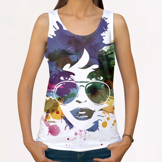 Femme à Lunettes... All Over Print Tanks by Vic Storia
