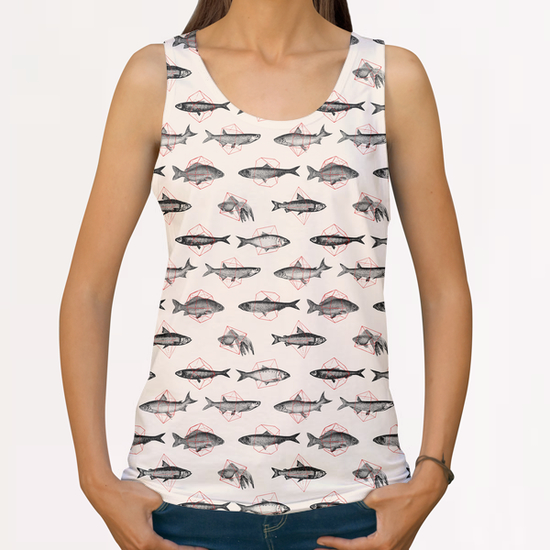 Fishes Repeat All Over Print Tanks by Florent Bodart - Speakerine