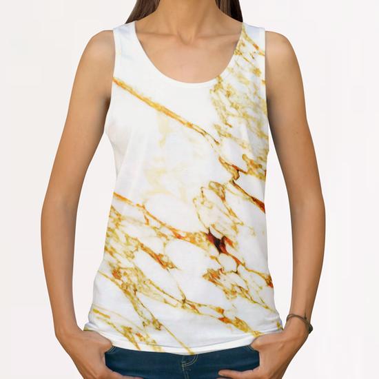 Gold Marble All Over Print Tanks by Uma Gokhale