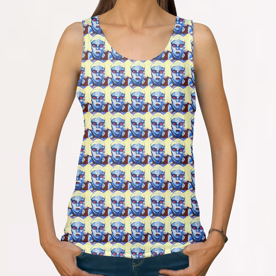 Multiple-Manaudou All Over Print Tanks by Jerome Hemain