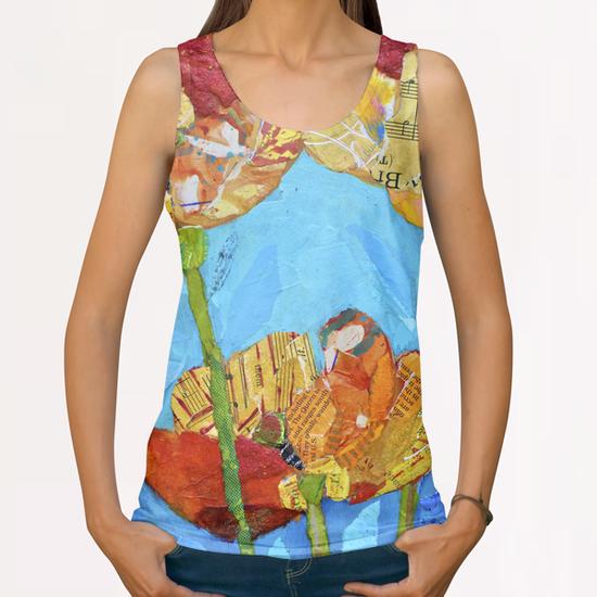 Orange Poppies All Over Print Tanks by Elizabeth St. Hilaire