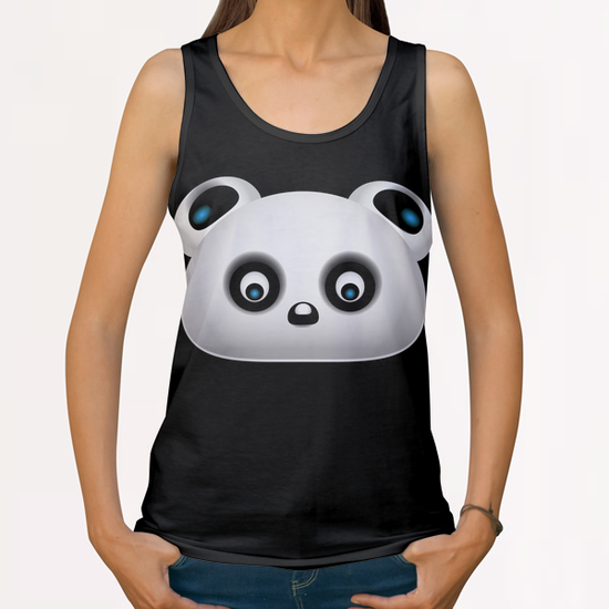 Panda bear All Over Print Tanks by VanessaGF