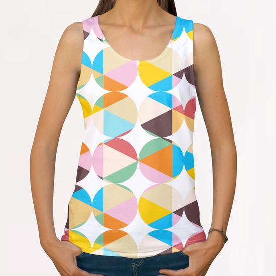 Retro Geometry All Over Print Tanks by Uma Gokhale