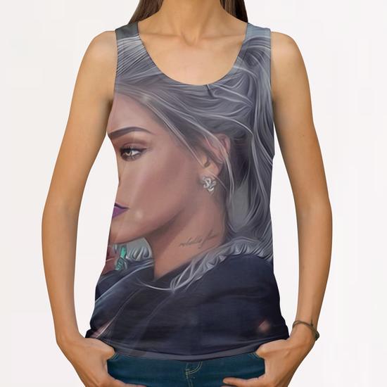 Rihanna Portrait All Over Print Tanks by AndyKArt