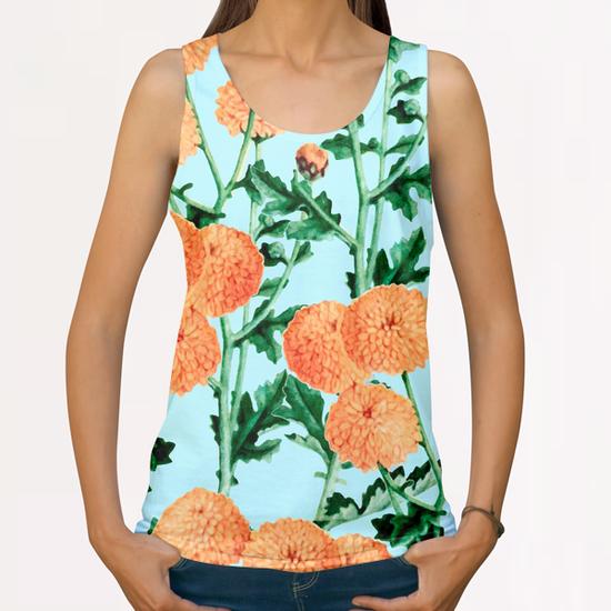 Summer Bloom All Over Print Tanks by Uma Gokhale