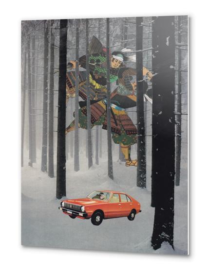 Dreaming in The Red Car Metal prints by Lerson