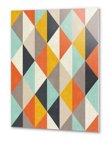 Geometric and colorful chevron Metal prints by Vitor Costa