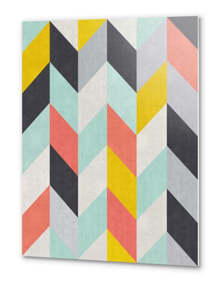 Geometric and colorful chevron I Metal prints by Vitor Costa