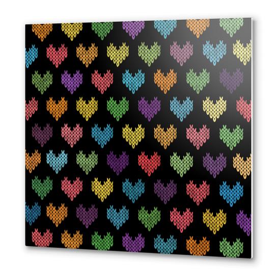 Colorful Knitted Hearts X 0.4 Metal prints by Amir Faysal