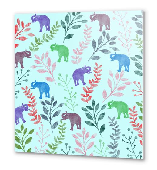 Floral and Elephant X 0.2 Metal prints by Amir Faysal