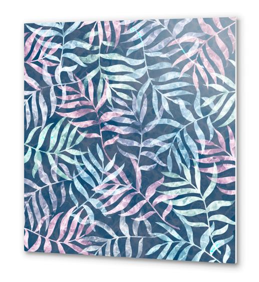 Watercolor Tropical Palm Leaves X 0.6 Metal prints by Amir Faysal