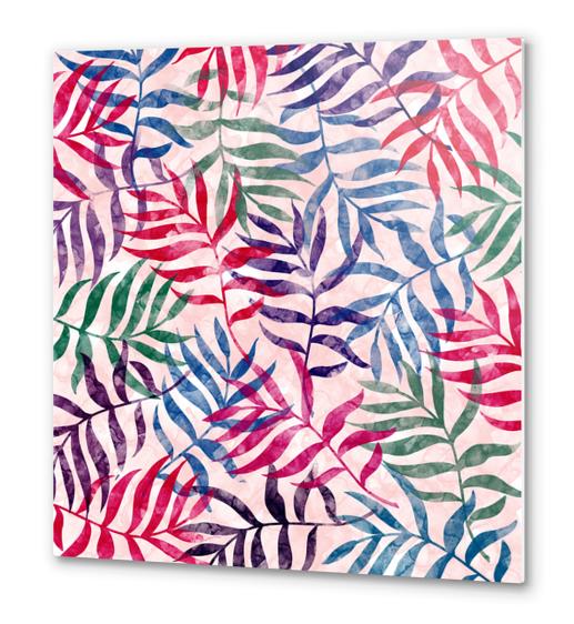 Watercolor Tropical Palm Leaves X 0.3 Metal prints by Amir Faysal