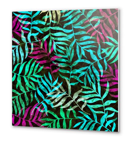 Watercolor Tropical Palm Leaves X 0.5 Metal prints by Amir Faysal