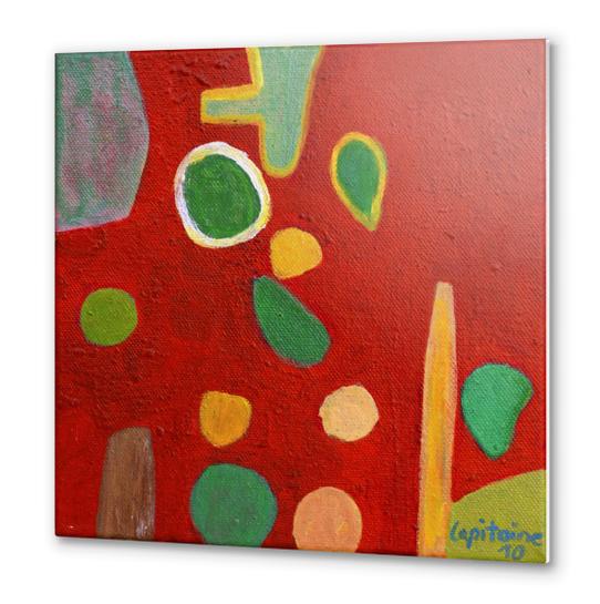 Scattered Things over Red  Metal prints by Heidi Capitaine