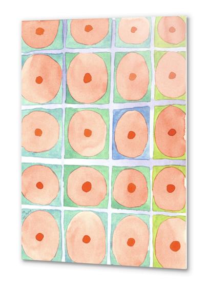 Simple Pink Circles Pattern  Metal prints by Heidi Capitaine