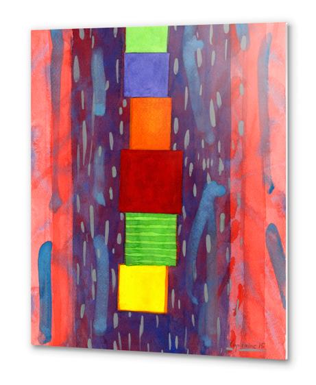 Colorful piled Cubes within free Painting Metal prints by Heidi Capitaine