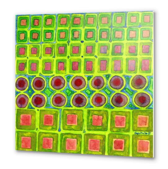 Connected filled Squares Fields Metal prints by Heidi Capitaine