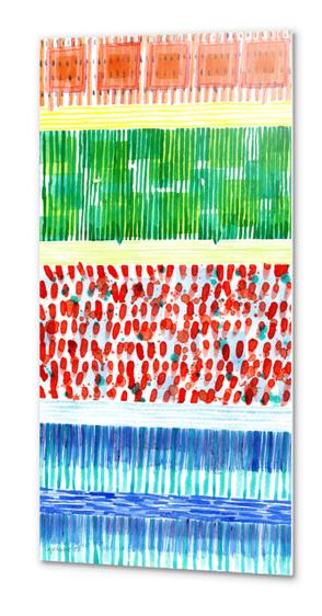 Joyful Stacked Patterns in High Format  Metal prints by Heidi Capitaine