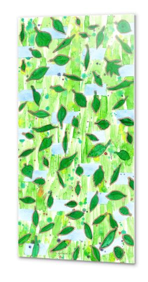 Modern Fresh Leaves Pattern in High Format  Metal prints by Heidi Capitaine